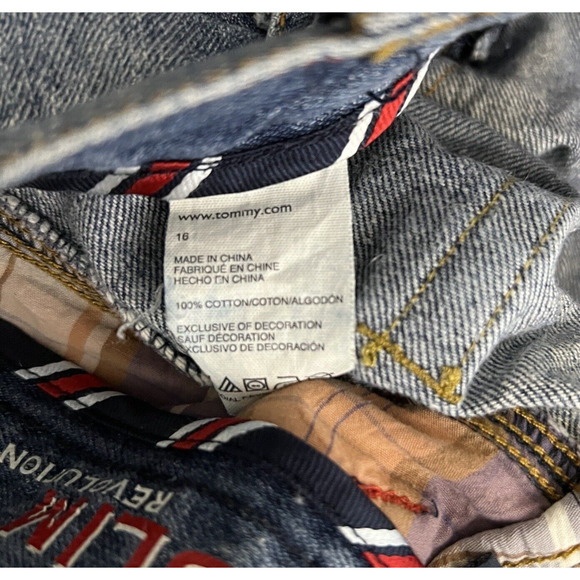 Tommy Hilfiger Jeans Womens 2 Blue Slim Straight Distressed Vintage 2004 Y2K - Picture 8 of 8
